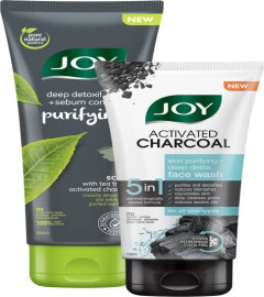 Joy Charcoal Face Wash & Face Scrub Combo for Men | Oil Control & Dirt Removal Morning Skin Care Regime For Men with Activated Charcoal | For All Skin Types (150 + 200ml) ( Free Shipping Worldwide )