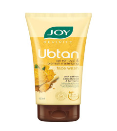 Joy Tan Removal Ubtan Face Wash For Bright & Glowing Skin (150ml) | Natural Face Wash with Turmeric & Saffron for Acne & Tan Removal | Face Wash for Men & Women ( Free Shipping Worldwide )