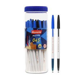 Reynolds 045 25CT JAR - 20 BLUE, 5 BLACK I Lightweight Ball Pen With Comfortable Grip for Extra Smooth Writing I School and Office Stationery | 0.7mm Tip Size( Free Shipping Worldwide )