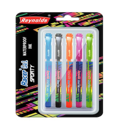 Reynolds Racer Gel Sporty 5 Ct Blisteri Lightweight Gel Pen With Comfortable Grip For Extra Smooth Writing I School And Office Stationery|0.5Mm Tip Size|Blue( Free Shipping Worldwide )