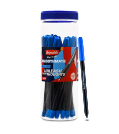 Reynolds SMOOTHMATE 20 CT JAR, BLUE I Lightweight Ball Pen With Comfortable Grip for Extra Smooth Writing I School and Office Stationery | 0.7mm Tip Size( Free Shipping worldwide )