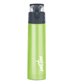 Milton Atlantis 600 Thermosteel Insulated Water Bottle, 500 ml, Green | Hot and Cold | Leak Proof | Office Bottle | Sports | Home | Kitchen | Hiking | Treking | Travel | Easy to Carry | Rust Proof ( Free Shipping worldwide )