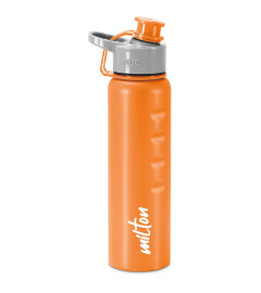 Milton Gripper Stainless Steel Water Bottle, 750 ml, Orange | Leak Proof | Easy Grip | Light Weight ( Free Shipping worldwide )
