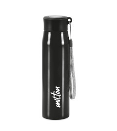 MILTON Handy 650 Stainless Steel Water Bottle, 690 ml, Black | Single walled | Leak Proof | Easy Grip | Easy to Carry | Gym Bottle | Home | Kitchen | Hiking | Treking Bottle | Travel Bottle ( Free Shipping worldwide )
