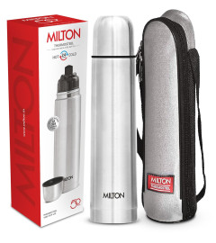 Milton Thermosteel Flip Lid Flask, 1000 milliliters, Silver ( Free Shipping worldwide )