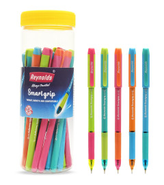 Reynolds SMARTGRIP BLUE 20 CT JAR | Ball Point Pen Set With Comfortable Grip | Pens For Writing | School and Office Stationery | Pens For Students | 0.7 mm Tip Size ( Free Shipping worldwide )