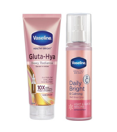 Vaseline Gluta-Hya Dewy Radiance, 200ml + Vaseline Daily Bright & Calming Body Serum Spray, 180ml. ( Free Shipping worldwide )