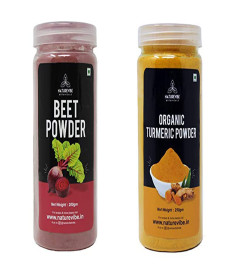 Naturevibe Botanicals Organic Beetroot Powder(200g) & Organic Turmeric Powder(250g) Combo ( Free Shipping worldwide )