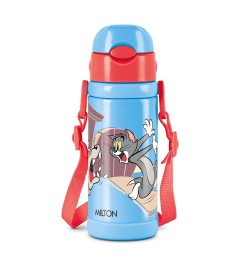Milton Charmy 450 Tom & Jerry Thermosteel Kids Water Bottle, 400 ml, Blue | Vacuum Insulated | Hot & Cold | Leak Proof | Rust Proof | School | Picnic ( Free Shipping worldwide )