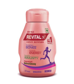 Revital H for Woman with Multivitamins, Calcium, Zinc & Natural Ginseng for Daily Immunity Strong Bones, and Enhances Energy Level - 30 Capsules ( Free Shipping worldwide )