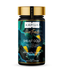 Kapiva Shilajit Gold 60 Capsules | Contains 24 Carat Gold | Boosts Stamina In 4 Weeks | 100% Ayurvedic ( Free Shipping worldwide )