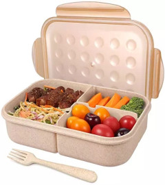 ANI World Lunch Box 3 Compartment Leak-Proof BPA Free Stainless Steel with Spoon, for School, Lunch Box for Kids, Lunch Box for School & Office with a Fork, a Spoon ( Free Shipping worldwide )