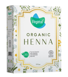 Vegetal Certified Organic and Herbal Henna Powder, for Natural Hair Coloring, Protects hair Damage from Chemical Hair Color - 100g ( Free Shipping worldwide )