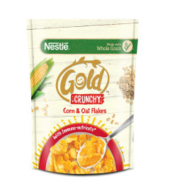 NESTLE GOLD Crunchy Oats & Corn Flakes, Breakfast Cereal with Immuno-Nutrients | Made with Whole Grains and the Goodness of B Vitamins, Calcium & Vitamin D, No Added Colours & Flavours, 850g ( Free Shipping worldwide )