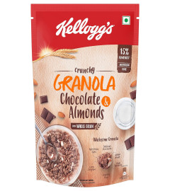 Kellogg's Crunchy Granola Chocolate & Almonds 450g | 15% Almonds, Baked Multigrain | Golden Wheat, Nutritious Oats, Crispy Corn & Barley, Source of Fibre | Breakfast Cereal ( Free Shipping worldwide )
