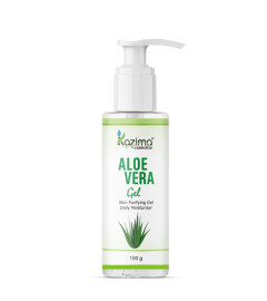 KAZIMA Aloe Vera Gel Raw - 100% Pure Natural Gel - Ideal for Skin Treatment, Face, Acne Scars, Hair care, Moisturizer & Dark Circles (100 Gram) (Free World Wide Shipping)