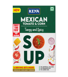 Keya Fresh and Delicious Mexican Soup | Tomato & Corn | Instant Mix | Tangy & Spicy | No Added Preservatives | No Chemical | Serves 4| 52g (Free World Wide Shipping)