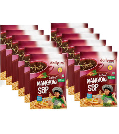 Dailyum Instant Manchow Sip-A-Soup |Pack of 12|Single serve sachet | Just Boil-Stir-Sip |10g Each | 100% Natural | No MSG | No Chemical Preservatives | No artificial Flavours (Free World Wide Shipping)