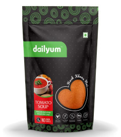 Dailyum Instant Tomato Soup 50g | No Onion No Garlic | Pack of 4 | Ready To Eat Instant Soup |100% Natural | No MSG | Vegan | Serves 4 | Jain (Free World Wide Shipping)