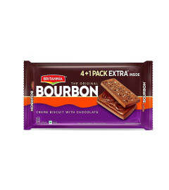 Britannia The Original Bourbon - Creme Biscuit with Chocolate | Buy 4 Get 1 Free | 500gm | Chocolatey Indulgence in every layer (Free World Wide Shipping)