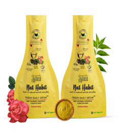 Nat Habit Fresh Delicate Rose Ubtan & Face Pack For Deep Cleansing, Tightening & Instant Glow Suitable For All Skin Types, Works On Pimple, Acne, Blackhead & whitehead (40g x Pack of 2) (Free World Wide Shipping)