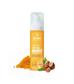 Nat Habit Turmeric Brightening Face Malai Cream for Glowing Skin, Enhanced with Nutmeg for Pigmentation Removal and Dark Spot Control - 30g (Free World Wide Shipping)