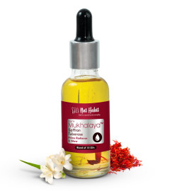 Nat Habit Saffron Tuberose Mukhalaya, Face Oil For Radiance & Glow, with Blend of 15 Cold Pressed Oils To Brighten Skin & Remove Dullness,No Mineral Oil or Chemical (30ml) (Free World Wide Shipping)