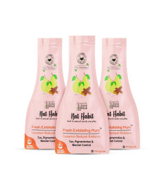Nat Habit Face Scrub Cinnamon Nashpati Radiance Exfoliating Mura For Tan, Deep Cleansing, Pigmentation & Blemish Control, Chemical Free (Pack of 3 x 25 gm) (Free World Wide Shipping)