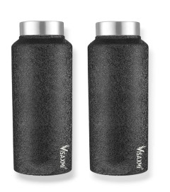 VISAXMI Stainless Steel Single Wall Water Bottle 1000 ML Each, Set Of 1, Black |100% Leak Proof | Office Bottle | Gym Bottle | Home | Kitchen | Hiking | Treking Bottle | Travel Bottle (Free World Wide Shipping)