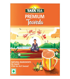 Tata Tea Premium Teaveda | Premium Assam Tea Leaves | With Goodness of Time-tested Indian Ingredients -Tulsi, Elaichi, Ginger & Brahmi | Flavoured Tea | 250g (Free World Wide Shipping)