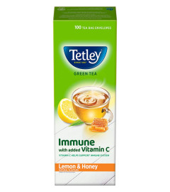 Tetley Green Tea, Lemon And Honey, 100 Tea Bags, 140 Grams (Free World Wide Shipping)