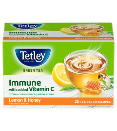 Tetley Green Tea, Lemon And Honey, 25 Tea Bags, 39 Grams