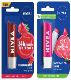 NIVEA Lip Balm, Pomegranate Shine, 4.8g and NIVEA Lip Balm, Fruity Watermelon Shine, 4.8g (Free World Wide Shipping)