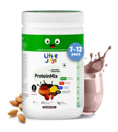 Little Joys ProteinMix Nutrition Powder for Kids (7-12 Yr) | 9g Protein | 300g Chocolate Flavour | No White Sugar | Supports Weight, Height Gain & Immunity | Oats, Peas, Almonds & Brown Rice ( Free Shipping worldwide )