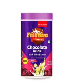 ProToGrow Fitbhim Chocolate Drink with Bhim Banana, Nutrition Health Powder Drink for kid's growth, Chocolate Flavour, 200grams, Pack of 1, Suitable for growing kids. ( Free Shipping worldwide )