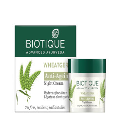 Biotique Wheat Germ Anti- Ageing Night Cream 50 gm - free shipping