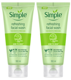 Simple Kind To Skin Refreshing Facial Wash 100 ml x 2 pack - free ship