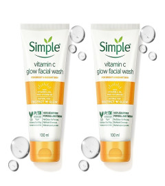 Simple Protect N Glow Vitamin C Glow Facial Wash 100ml x 2 pack - free shipping