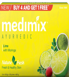 Medimix Ayurvedic Lime with Moringa Bathing Bar Soap 125 g (4 + 1 Offer Pack)