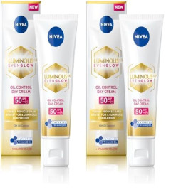 NIVEA Luminous Even Glow Oil Control Day Cream 40 ml (Pack of 2)