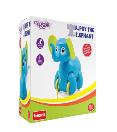 Funskool Giggles, Alphy The Elephant , Pull along toy , Elephant Trunk bobs up and down, Multicolor
