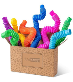 Kids Mandi Pop Tube Sensory Fidget Toy, Multi-Colour Stretchable Pipes (Pack of 6) free ship