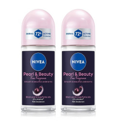 NIVEA Women Deodorant Underarm Roll On Pearl & Beauty Fine Fragrance 50ml - (pack of 2)